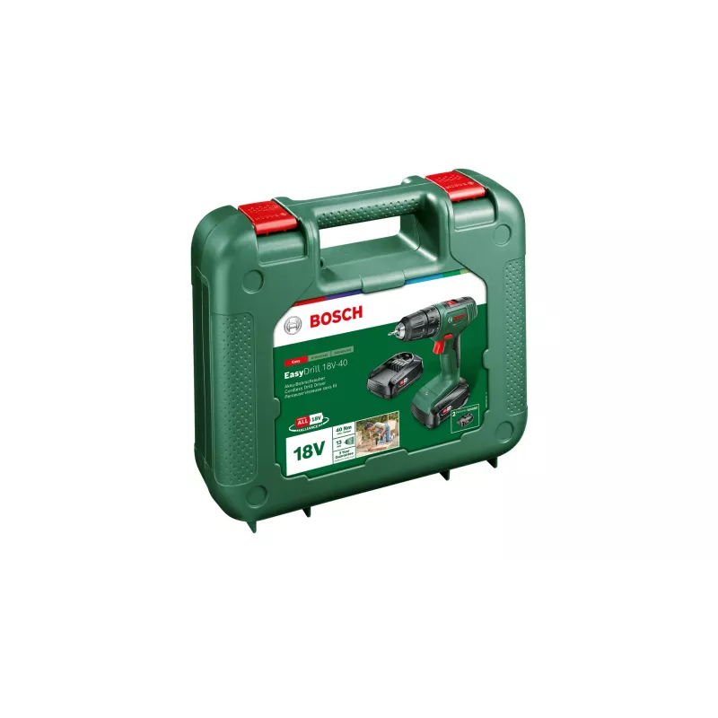 Bosch Easy Drill 18V-40 1630 RPM beraktis 1,3 kg juoda, žalia