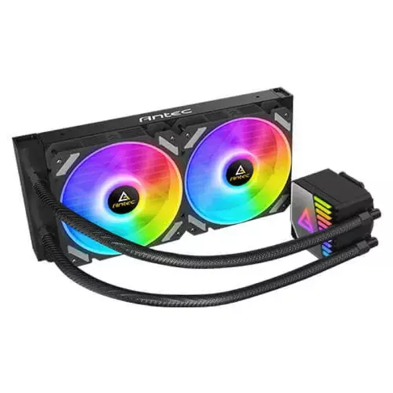 „All-in-one“ skysčio aušintuvas ANTEC SYMPHONY 240 — 120 mm ventiliatoriai, juodas, palaiko AM4/LGA1700