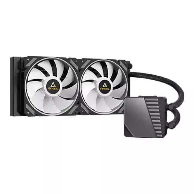 „All-in-one“ skysčio aušintuvas ANTEC SYMPHONY 240 — 120 mm ventiliatoriai, juodas, palaiko AM4/LGA1700