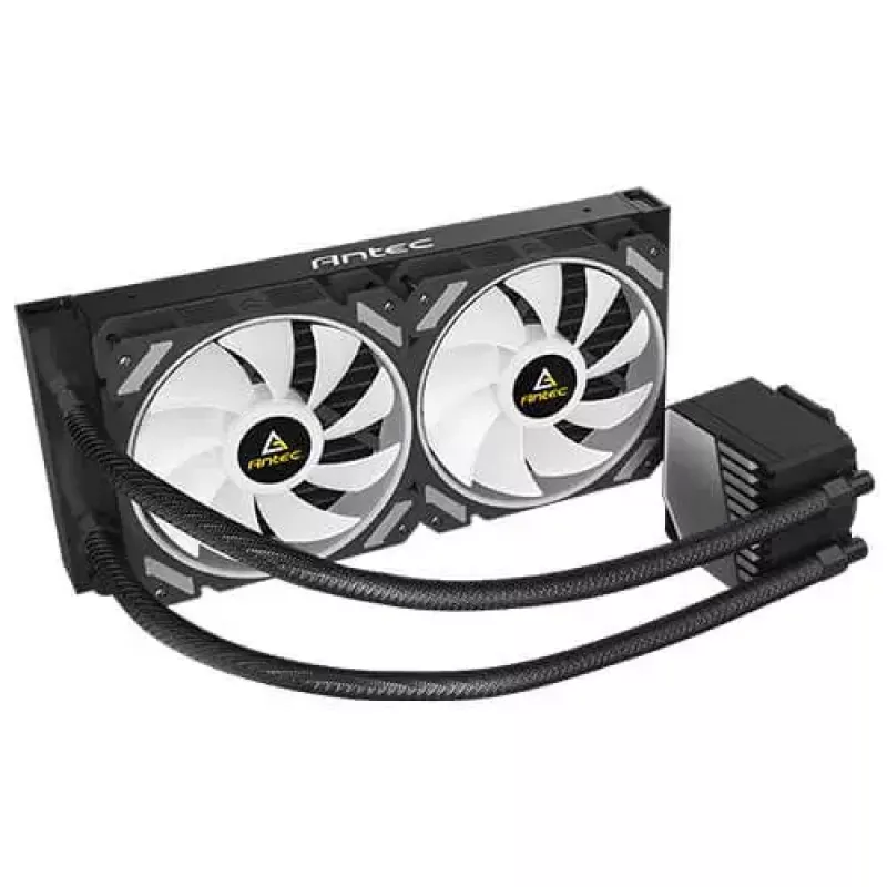 „All-in-one“ skysčio aušintuvas ANTEC SYMPHONY 240 — 120 mm ventiliatoriai, juodas, palaiko AM4/LGA1700