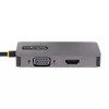 StarTech.com USB C vaizdo adapteris, USB C į HDMI DVI VGA adapteris, iki 4K 60Hz, aliuminis, daugiaportis vaizdo ekrano adapteris, suderinamas su Thunderbolt 3 / 4, USB Type C kelioninis adapteris