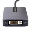 StarTech.com USB C vaizdo adapteris, USB C į HDMI DVI VGA adapteris, iki 4K 60Hz, aliuminis, daugiaportis vaizdo ekrano adapteris, suderinamas su Thunderbolt 3 / 4, USB Type C kelioninis adapteris