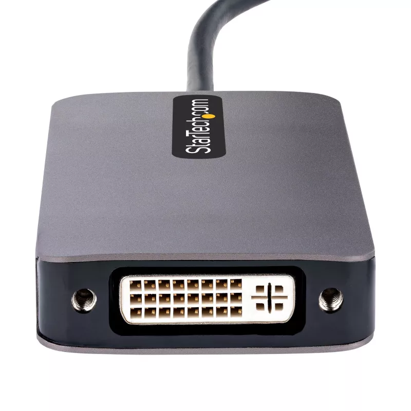 StarTech.com USB C vaizdo adapteris, USB C į HDMI DVI VGA adapteris, iki 4K 60Hz, aliuminis, daugiaportis vaizdo ekrano adapteris, suderinamas su Thunderbolt 3 / 4, USB Type C kelioninis adapteris