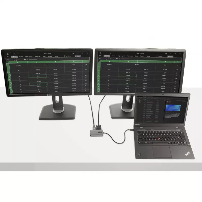 StarTech.com USB C vaizdo adapteris, USB C į HDMI DVI VGA adapteris, iki 4K 60Hz, aliuminis, daugiaportis vaizdo ekrano adapteris, suderinamas su Thunderbolt 3 / 4, USB Type C kelioninis adapteris