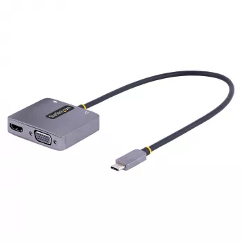 StarTech.com USB-C vaizdo adapteris, USB-C į HDMI/VGA universaliadapteris, 3,5 mm garso lizdas, 4K 60Hz HDR, 100W PD pralaidumas, suderinamas su Thunderbolt 3/4 – USB-C kelioninis ekrano adapteris