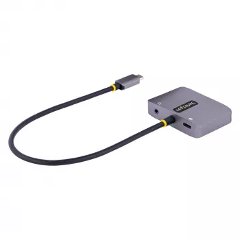 StarTech.com USB-C vaizdo adapteris, USB-C į HDMI/VGA universaliadapteris, 3,5 mm garso lizdas, 4K 60Hz HDR, 100W PD pralaidumas, suderinamas su Thunderbolt 3/4 – USB-C kelioninis ekrano adapteris