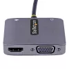 StarTech.com USB-C vaizdo adapteris, USB-C į HDMI/VGA universaliadapteris, 3,5 mm garso lizdas, 4K 60Hz HDR, 100W PD pralaidumas, suderinamas su Thunderbolt 3/4 – USB-C kelioninis ekrano adapteris