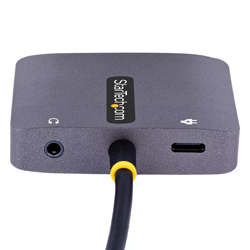 StarTech.com USB-C vaizdo adapteris, USB-C į HDMI/VGA universaliadapteris, 3,5 mm garso lizdas, 4K 60Hz HDR, 100W PD pralaidumas, suderinamas su Thunderbolt 3/4 – USB-C kelioninis ekrano adapteris