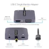 StarTech.com USB-C vaizdo adapteris, USB-C į HDMI/VGA universaliadapteris, 3,5 mm garso lizdas, 4K 60Hz HDR, 100W PD pralaidumas, suderinamas su Thunderbolt 3/4 – USB-C kelioninis ekrano adapteris