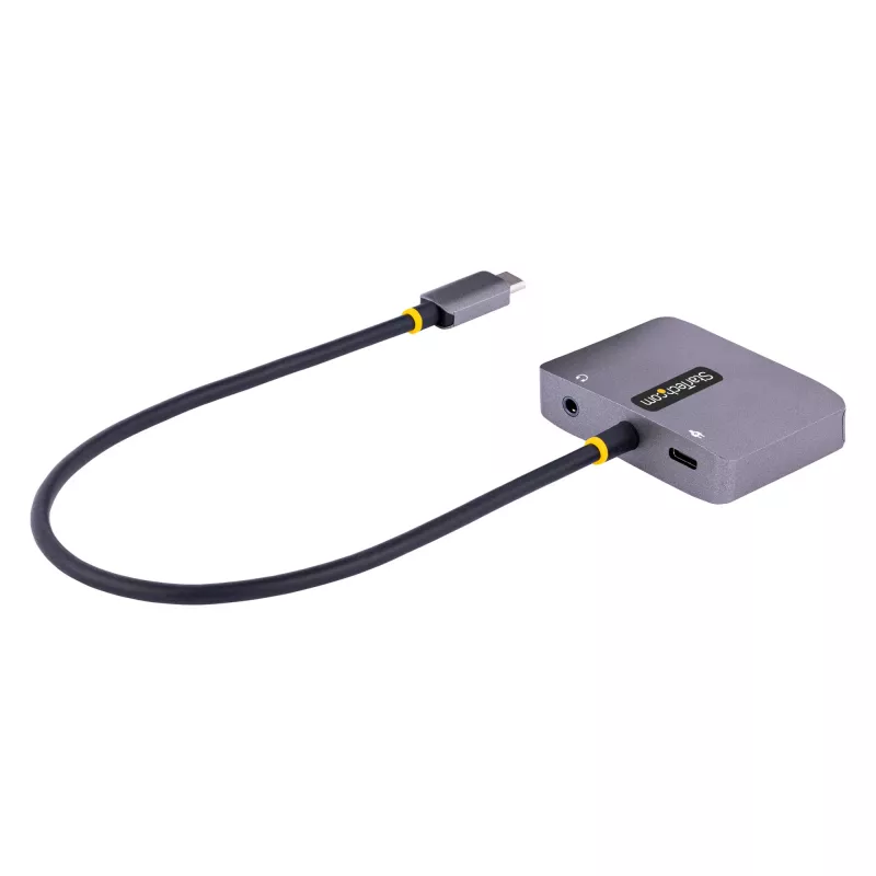 StarTech.com USB-C vaizdo adapteris, USB-C į HDMI/VGA universaliadapteris, 3,5 mm garso lizdas, 4K 60Hz HDR, 100W PD pralaidumas, suderinamas su Thunderbolt 3/4 – USB-C kelioninis ekrano adapteris