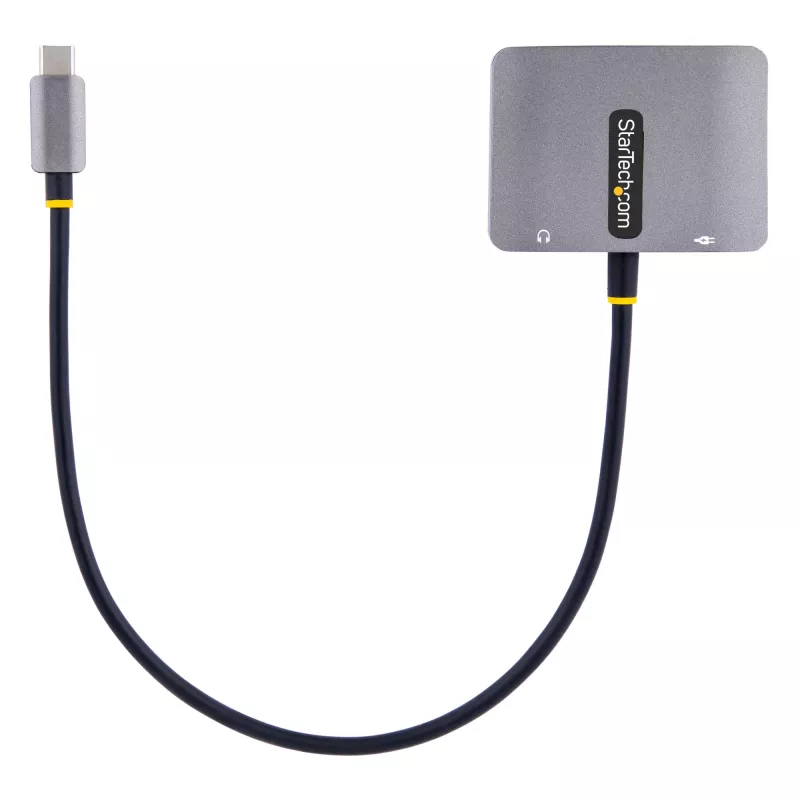StarTech.com USB-C vaizdo adapteris, USB-C į HDMI/VGA universaliadapteris, 3,5 mm garso lizdas, 4K 60Hz HDR, 100W PD pralaidumas, suderinamas su Thunderbolt 3/4 – USB-C kelioninis ekrano adapteris