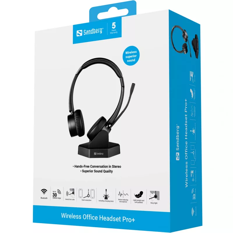 Laisvų rankų įranga Sandberg Wireless Office Headset Pro+