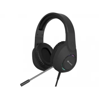 Ausinės SANDBERG BossBlaster USB — laidinės žaidimų ausinės, 20–20000 Hz, 2 m laidas, 240 g, juodos