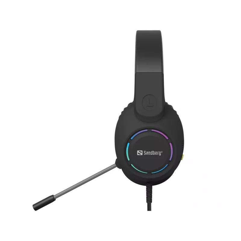 Ausinės SANDBERG BossBlaster USB — laidinės žaidimų ausinės, 20–20000 Hz, 2 m laidas, 240 g, juodos