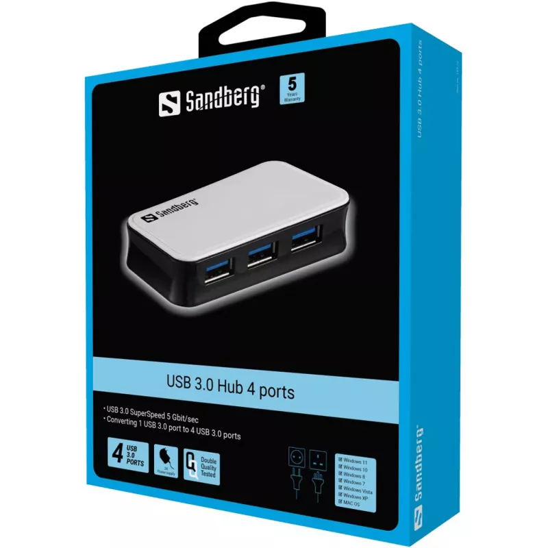 Sandberg USB 3.0 Hub 4 portai