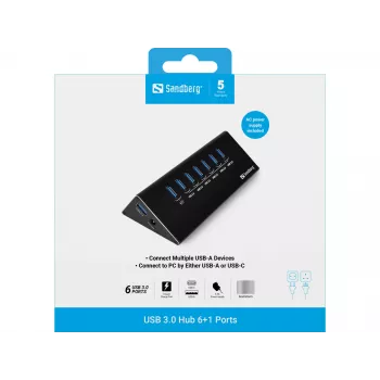 Sandberg USB 3.0 šakotuvas 6+1 prievadai