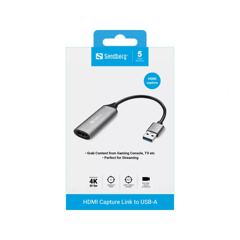 Sandberg HDMI fiksavimo nuoroda į USB-A