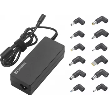 Nešiojamojo kompiuterio kintamosios srovės adapteris Sandberg 90W EU+UK įvestis 100-240V juodas