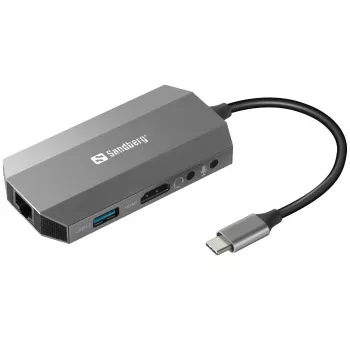USB-C šakotuvas Sandberg 6in1 Travel Dock