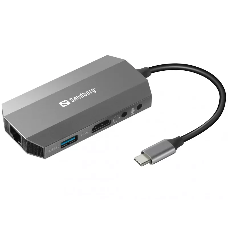 USB-C šakotuvas Sandberg 6in1 Travel Dock