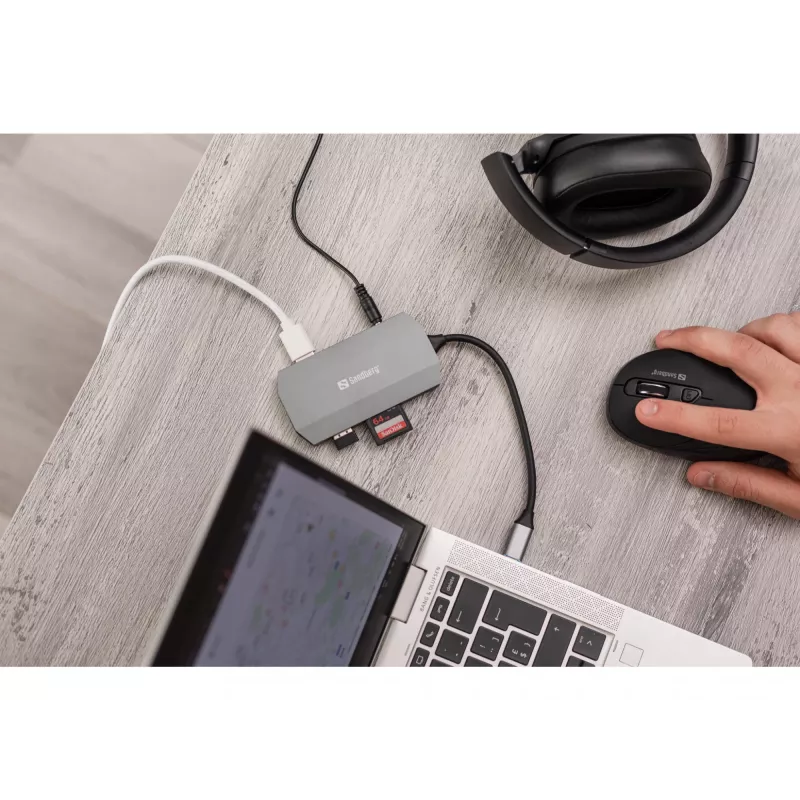 USB-C šakotuvas Sandberg 6in1 Travel Dock