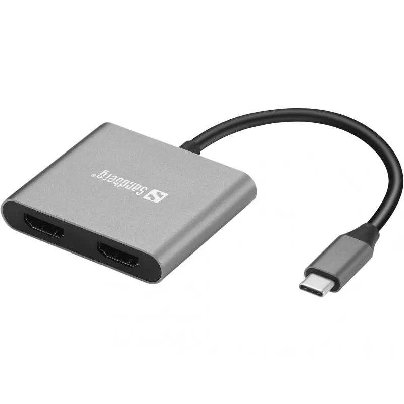 Sandberg USB-C dokas 2xHDMI+USB+PD Maksimali skiriamoji geba 3840x2160