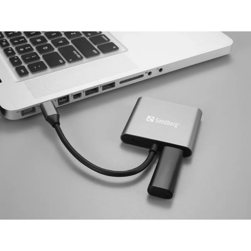 Sandberg USB-C dokas 2xHDMI+USB+PD Maksimali skiriamoji geba 3840x2160