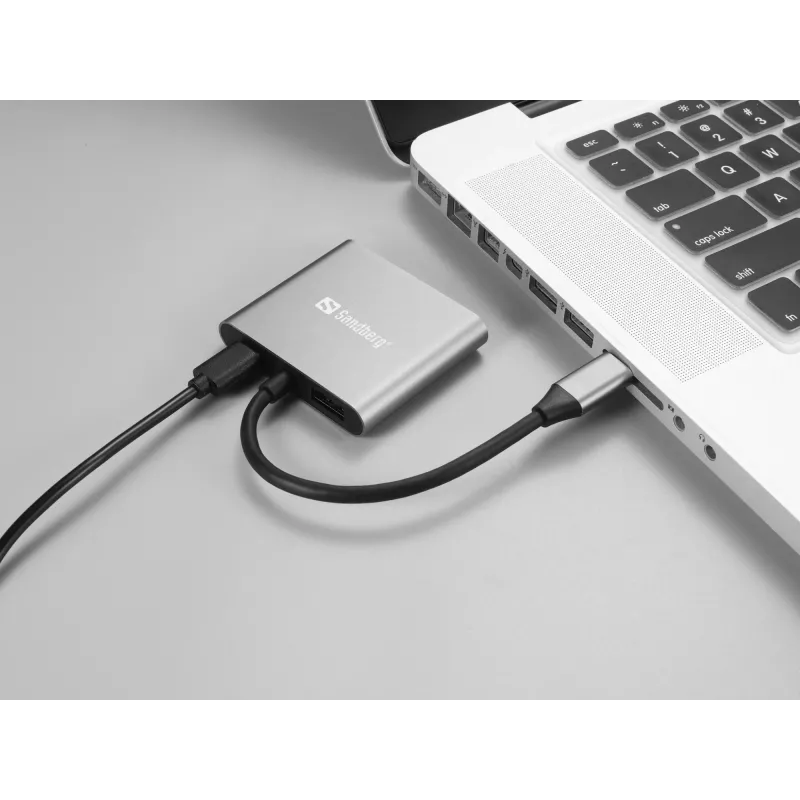 Sandberg USB-C dokas 2xHDMI+USB+PD Maksimali skiriamoji geba 3840x2160