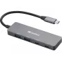 Sandberg USB-C į 2xUSB-A + 2xUSB-C šakotuvas, pilkas, aliuminis