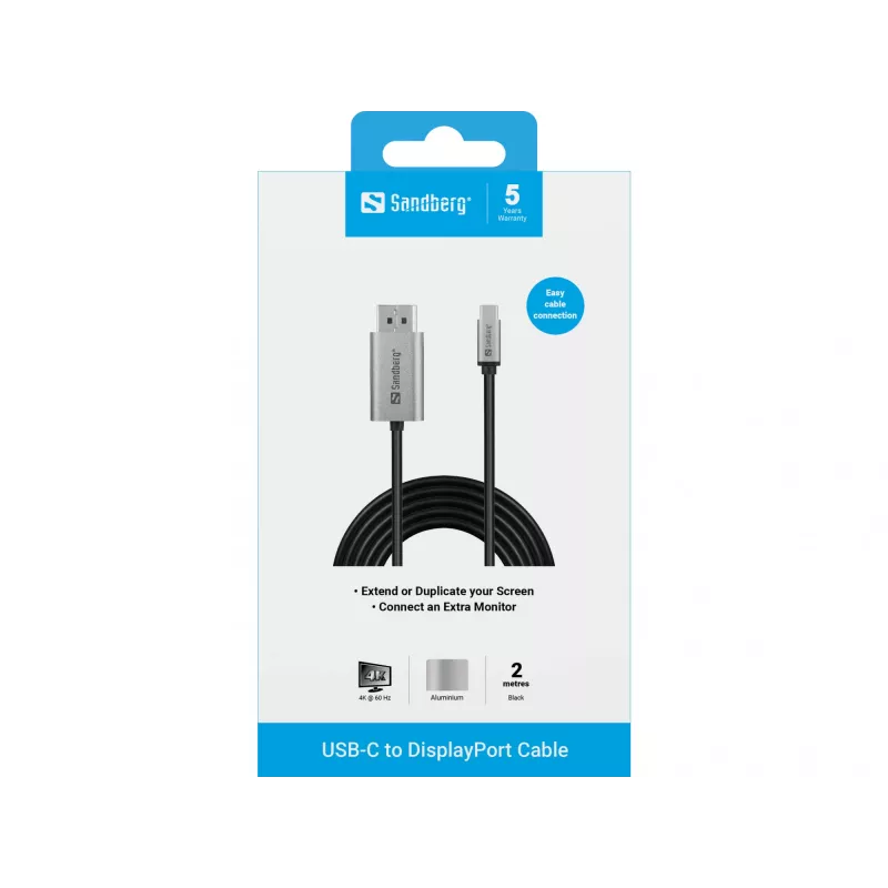 Sandberg USB-C į DisplayPort kabelis 2M USB Type-C DisplayPort 2m