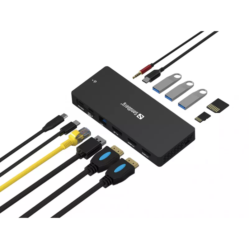 Sandberg USB-C 13in1 DockingStation Pro Laidinė USB 3.2 Gen 1 Type-C