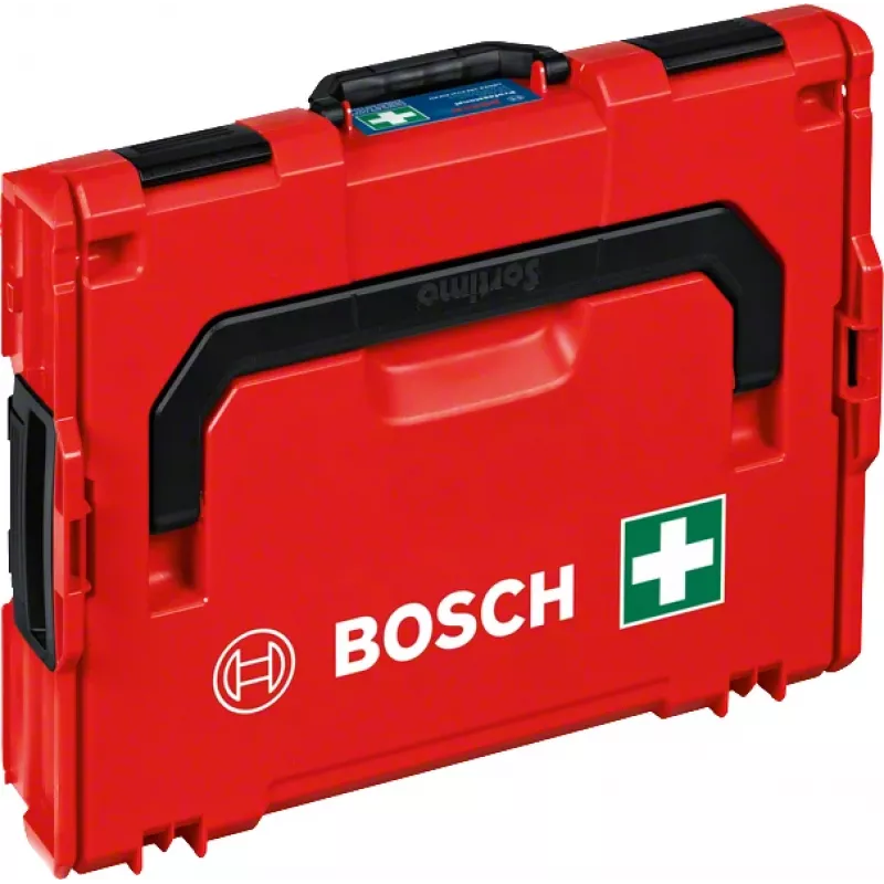 Pirmosios pagalbos rinkinys Bosch 1600A02X2R — DIN reikalavimus atitinkantis rinkinys L-BOXX 102 dėžėje, raudona