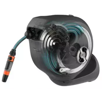 Prie sienos montuojama žarna Garden RollUp Automatic Juoda Pilka