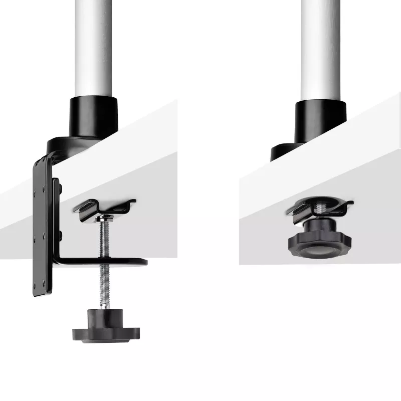StarTech.com Monitoriaus stalinis laikiklis 27 inch 16:9 arba 30 inch 21:9 itin plačiams ekranams, VESA 75x75/100x100, berankiai alkūnės reguliavimai, C spaustuvas/anga, spyruoklinis alkūnės mechanizmas