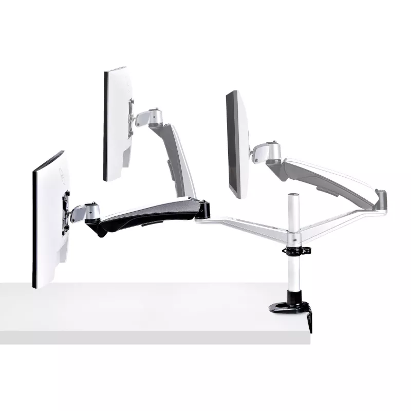 StarTech.com Monitoriaus stalinis laikiklis 27 inch 16:9 arba 30 inch 21:9 itin plačiams ekranams, VESA 75x75/100x100, berankiai alkūnės reguliavimai, C spaustuvas/anga, spyruoklinis alkūnės mechanizmas