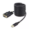 StarTech.com 3 m USB į nulinio modemo nuosekliosios sąsajos adapterio kabelis, keičiami DB9 varžtai/veržlės, COM išsaugojimas, USB-A į RS232, FTDI, 4 lygio ESD apsauga, Windows/macOS/ChromeOS/Linux – patikima TPE konstrukcija