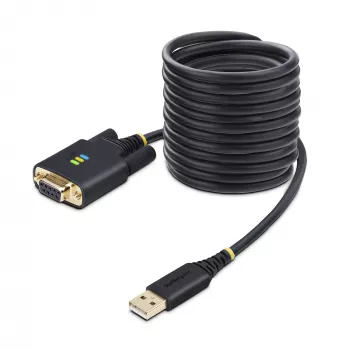 StarTech.com 3 m USB į nulinio modemo nuosekliosios sąsajos adapterio kabelis, keičiami DB9 varžtai/veržlės, COM išsaugojimas, USB-A į RS232, FTDI, 4 lygio ESD apsauga, Windows/macOS/ChromeOS/Linux – patikima TPE konstrukcija