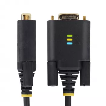 StarTech.com 3 m USB į nulinio modemo nuosekliosios sąsajos adapterio kabelis, keičiami DB9 varžtai/veržlės, COM išsaugojimas, USB-A į RS232, FTDI, 4 lygio ESD apsauga, Windows/macOS/ChromeOS/Linux – patikima TPE konstrukcija