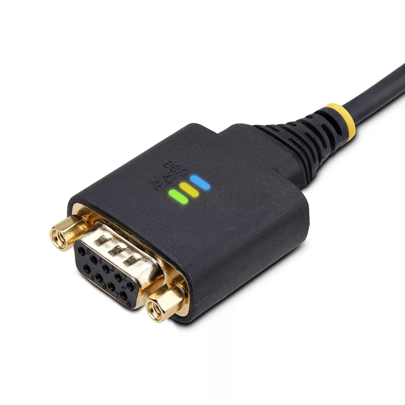 StarTech.com 3 m USB į nulinio modemo nuosekliosios sąsajos adapterio kabelis, keičiami DB9 varžtai/veržlės, COM išsaugojimas, USB-A į RS232, FTDI, 4 lygio ESD apsauga, Windows/macOS/ChromeOS/Linux – patikima TPE konstrukcija