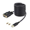 StarTech.com 3 m USB į nulinio modemo nuosekliosios sąsajos adapterio kabelis, keičiami DB9 varžtai/veržlės, COM išsaugojimas, USB-A į RS232, FTDI, 4 lygio ESD apsauga, Windows/macOS/ChromeOS/Linux – patikima TPE konstrukcija