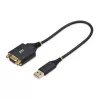 StarTech.com 1 pėda (30 cm) USB į nulinio modemo nuoseklųjį adapterio kabelį, COM išlaikymas, FTDI, USB-A į DB9 RS232, keičiamos DB9 veržlės/varžtai, Windows/macOS/Linux