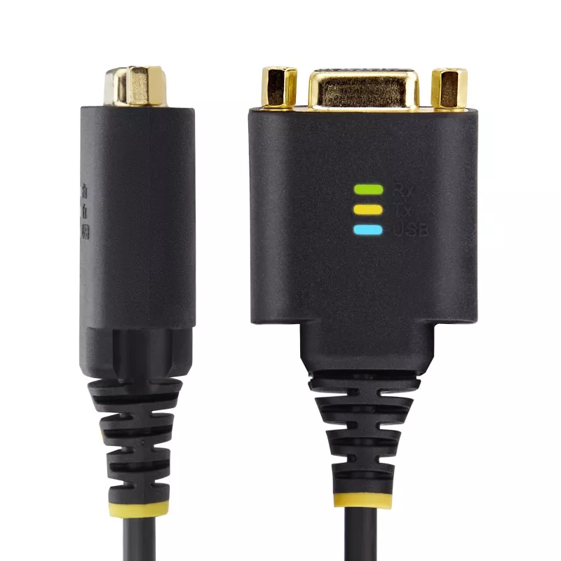 StarTech.com 1 pėda (30 cm) USB į nulinio modemo nuoseklųjį adapterio kabelį, COM išlaikymas, FTDI, USB-A į DB9 RS232, keičiamos DB9 veržlės/varžtai, Windows/macOS/Linux