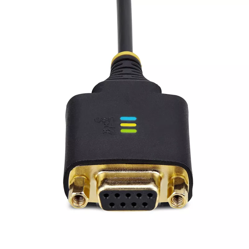 StarTech.com 1 pėda (30 cm) USB į nulinio modemo nuoseklųjį adapterio kabelį, COM išlaikymas, FTDI, USB-A į DB9 RS232, keičiamos DB9 veržlės/varžtai, Windows/macOS/Linux