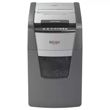 „Rexel Optimum AutoFeed+ 150M“ popieriaus smulkintuvas, mikro pjovimo smulkinimas, 55 dB, 22 cm, juoda, pilka