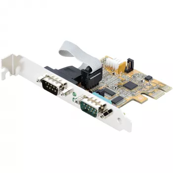 „StarTech.com“ 2 prievadų PCI Express nuosekliojo ryšio plokštė, dviejų prievadų PCIe į RS232 (DB9) nuosekliojo ryšio plokštė, 16C1050 UART, standartiniai arba mažo profilio laikikliai, COM išsaugojimas, „Windows“ ir „Linux“ sistemoms