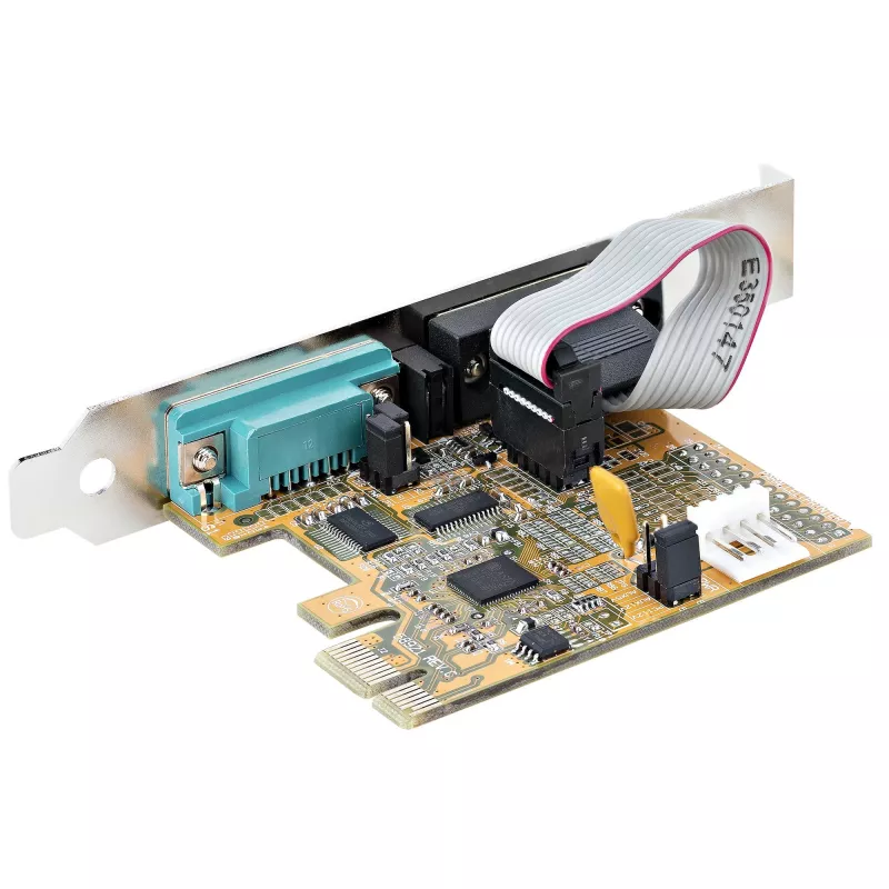 „StarTech.com“ 2 prievadų PCI Express nuosekliojo ryšio plokštė, dviejų prievadų PCIe į RS232 (DB9) nuosekliojo ryšio plokštė, 16C1050 UART, standartiniai arba mažo profilio laikikliai, COM išsaugojimas, „Windows“ ir „Linux“ sistemoms