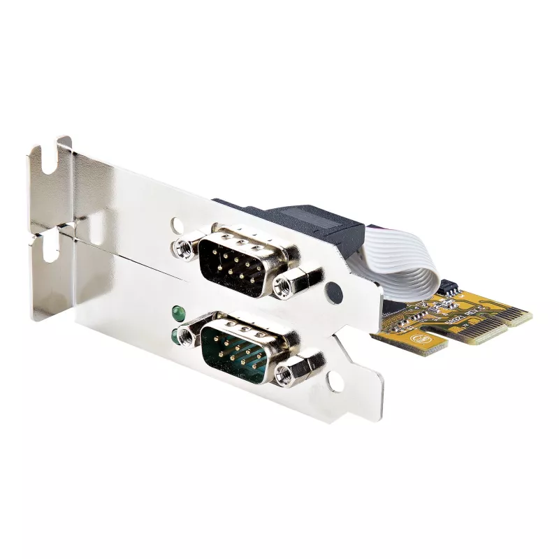 „StarTech.com“ 2 prievadų PCI Express nuosekliojo ryšio plokštė, dviejų prievadų PCIe į RS232 (DB9) nuosekliojo ryšio plokštė, 16C1050 UART, standartiniai arba mažo profilio laikikliai, COM išsaugojimas, „Windows“ ir „Linux“ sistemoms