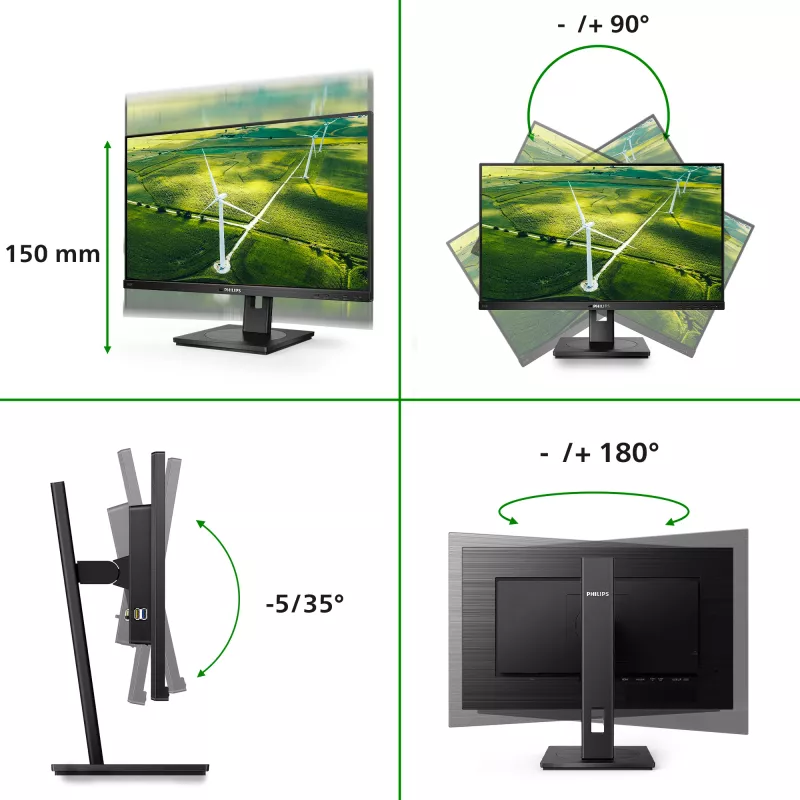 Philips 242B1G/00 kompiuterio monitorius 60,5 cm (23,8 colio) 1920 x 1080 pikselių Full HD LED juodas