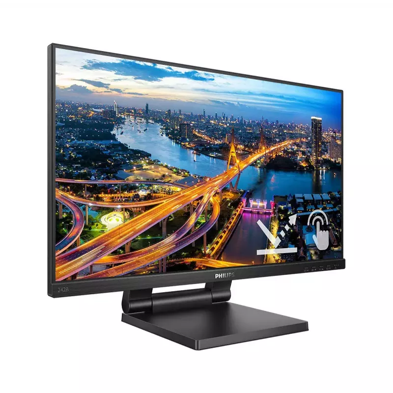 Philips 242B1TC/00 kompiuterio monitorius 60,5 cm (23,8 colio) 1920 x 1080 pikselių Full HD LED liečiamuoju ekranu juodos spalvos