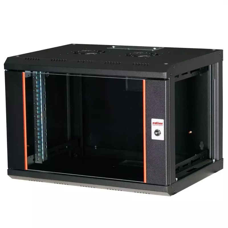 ROLINE 19 colių sieninis stovas Pro 7U, 600x450 mm PxG, juodas, raktinis užraktas, IP20